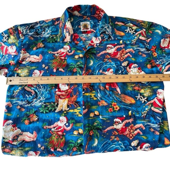Max Boxxer Hawaiian Aloha Christmas Santa Shirt Mens M Surfing Beach Novelty - Picture 10 of 11